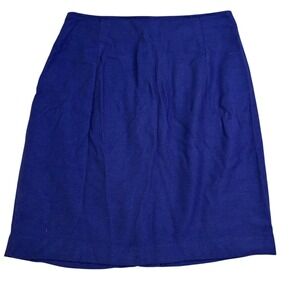 Paul et Duffier A line Full‎ Midi Skirt Royal Blue, Pleated, Career, Size 6